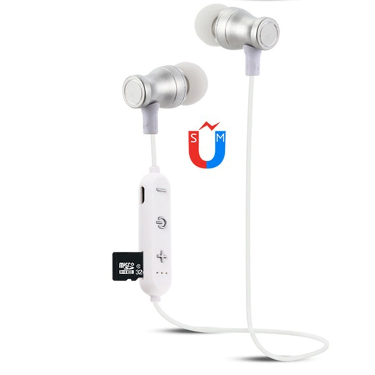 Écouteurs Bluetooth à conception de cou suspendu F11 Bluetooth 4.2 Prise en charge de la lecture de la musique Commutation du contrôle du volume et de la réponse (Argent)