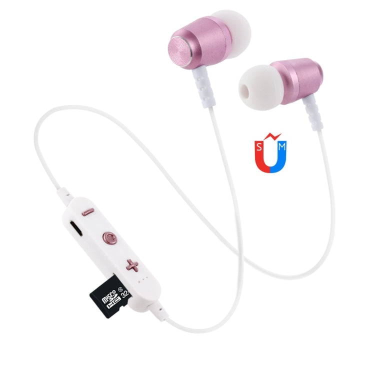 Écouteurs Bluetooth à conception de cou suspendus F15 Bluetooth 4.2 Prise en charge de la lecture de musique Commutation du contrôle du volume et de la réponse (or rose)