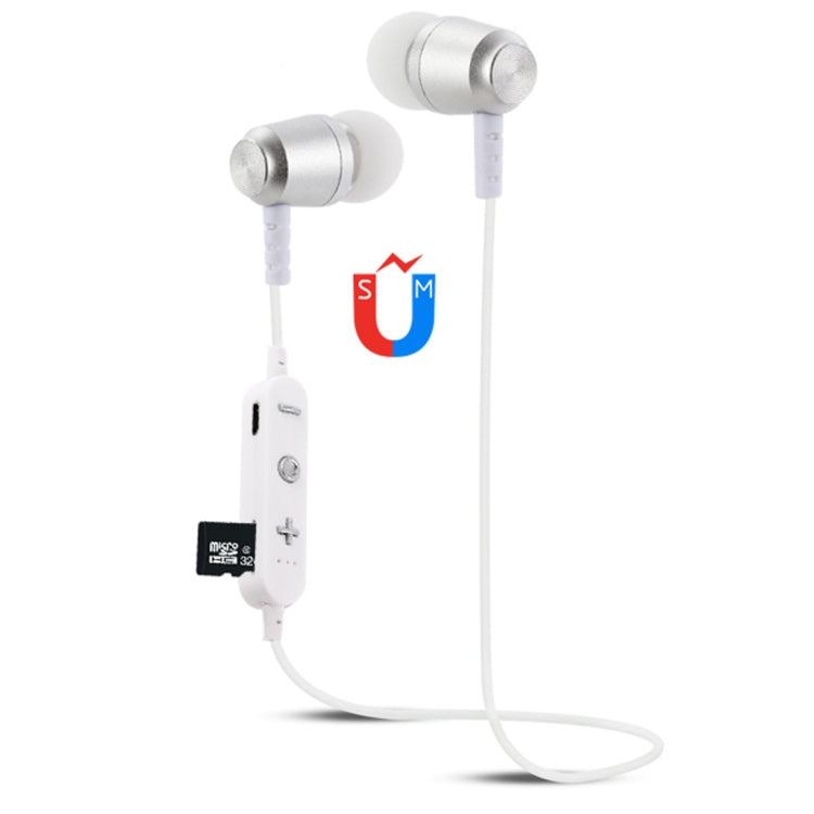 Écouteurs Bluetooth à conception de cou suspendu F15 Bluetooth 4.2 Prise en charge de la lecture de musique Commutation du contrôle du volume et de la réponse (Argent)