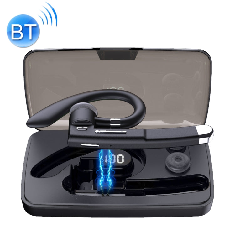 YYK-520 Rotatable Single Ear Business Bluetooth Headset with Charging Box and Digital Display Support Call and Redial Last Call