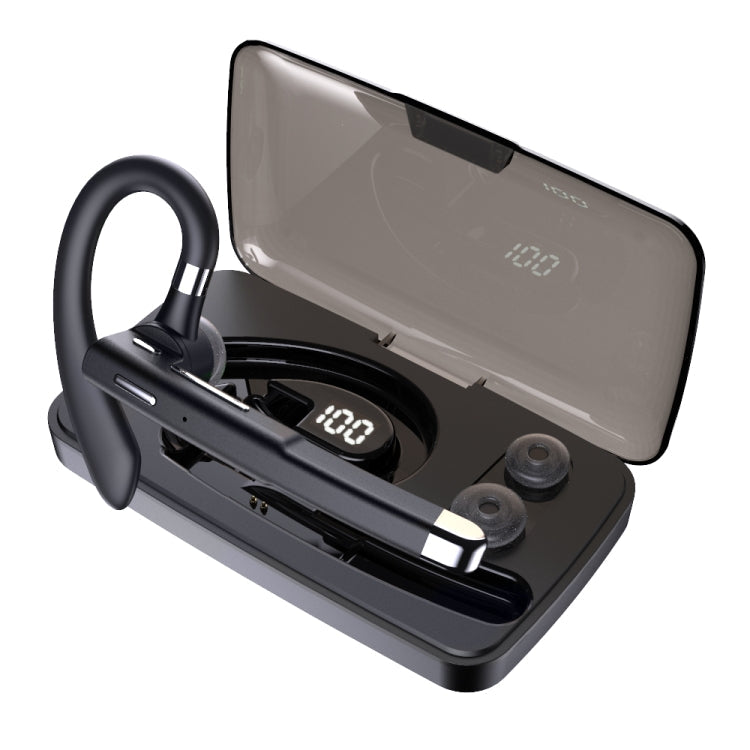 YYK-520 Oreillette Bluetooth professionnelle à oreille unique rotative avec boîtier de charge et affichage numérique Prise en charge de l'appel et recomposition du dernier appel
