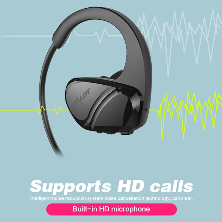 ZEALOT H8 CVC6.0 Casque Bluetooth étanche pour le sport avec réduction du bruit Support d'appel monté sur le cou et contrôle APP (Bleu)