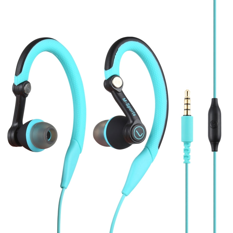 Mucro MB-232 Écouteurs intra-auriculaires pour la course à pied de sport Casque stéréo filaire pour la course à pied (Bleu)