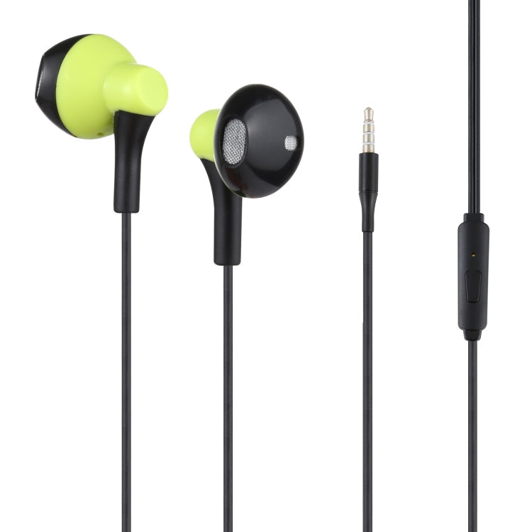 In-Ear Headphones with 3.5mm Plug Cable Support Wire Control Cable length: 1m (Green)