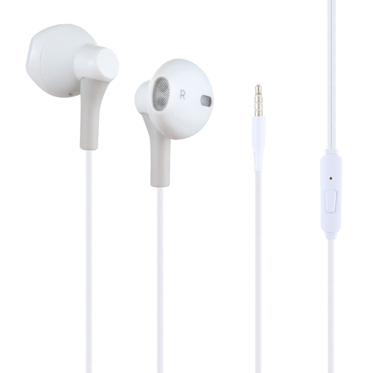 In-Ear Headphones with 3.5mm Plug Cable Support Wire Control Cable length: 1m (White)