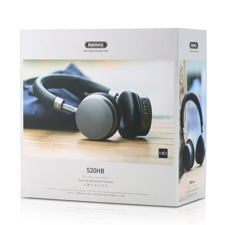 Remax RB-520HB Bluetooth V4.2 Stereo Music Headphones (Dark Coffee)