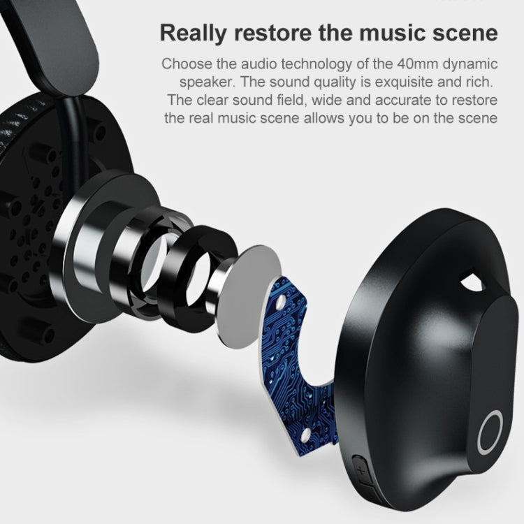 Remax RB-550HB Bluetooth V5.0 Auriculares de música Stereo (Negro)