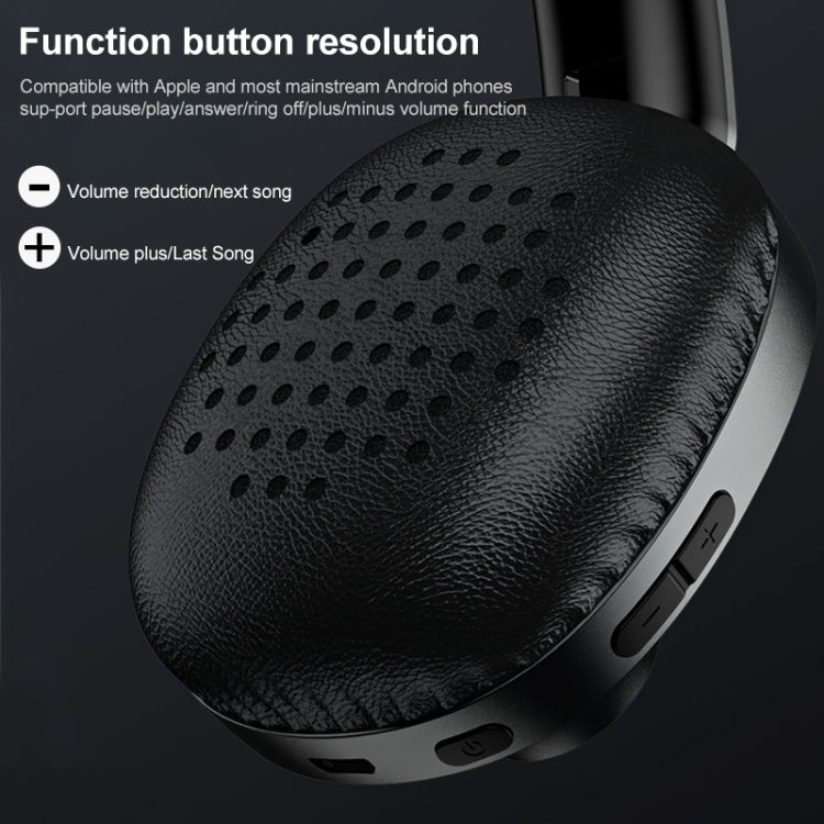 Remax RB-550HB Bluetooth V5.0 Stereo Music Headphones (Black)