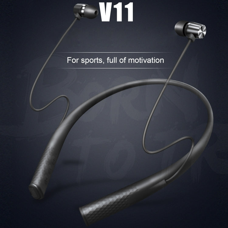 WK V11 IPX6 Bluetooth a prueba de agua 4.1 Auricular de Bluetooth de deportes Inalámbrico montado en cuello (Negro)