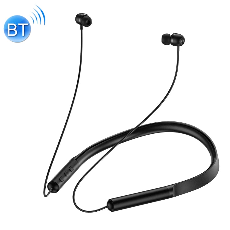 WK V15 Magnetic Neck Wireless Bluetooth 5.0 Sports Headphones TF Card (Black)