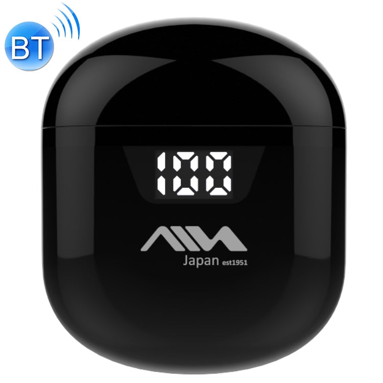 AIN MK-M1 TWS TWS SMIT RUSECCIÓN AURANTE SEMI-IN-EAR Bluetooth con caja de Carga Magnética y Pantalla Digital de batería soporte TOUCH HD Call Master-Slave Switching (Negro)
