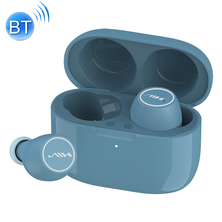 AIN MK-T21 TWS TWS Reducción de ruido Inteligente Auricular Bluetooth con caja de Carga soporte Touch y reinicio de una tecla y conexión automática (Azul)