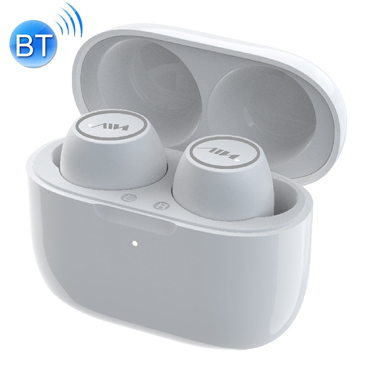 Ain MK-T21 TWS TWS Écouteur Bluetooth Réduction intelligente du bruit avec prise en charge de la boîte de charge Tactile et réinitialisation à une touche et connexion automatique (Blanc)