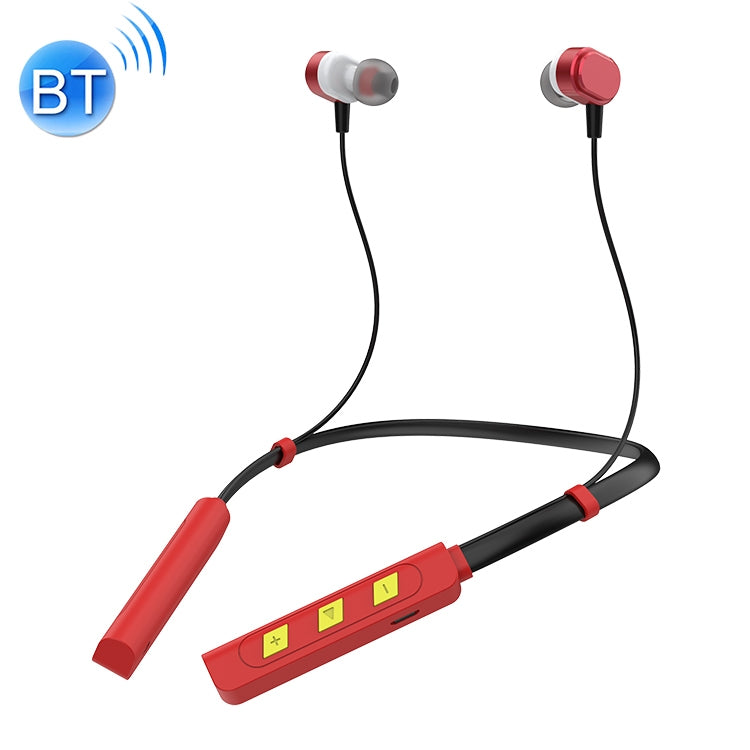 Ain MK-I01 IPX4 Auricular de Bluetooth con Control de Cables a prueba de alambre con hebilla de Cable soporte de llamada y asistente de voz (Rojo)