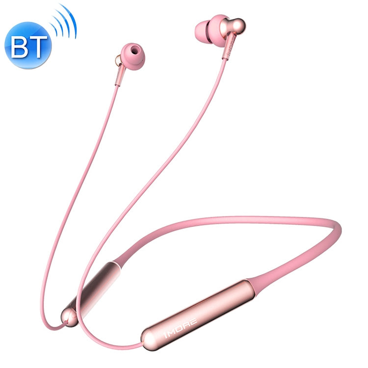 Original Xiaomi youpin E1024BT 1More Bluetooth con estilo 4.2 Auricular de Bluetooth Inalámbrico con cuello de bobina Doble (Rosa)