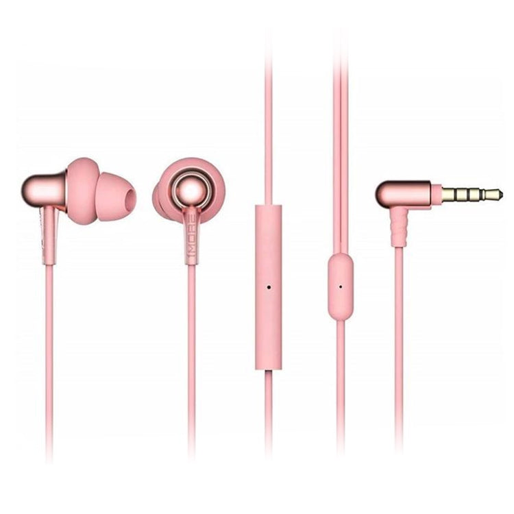 Écouteurs filaires doubles intra-auriculaires connectés d'origine Xiaomi youpin E1025 1More élégants (rose)