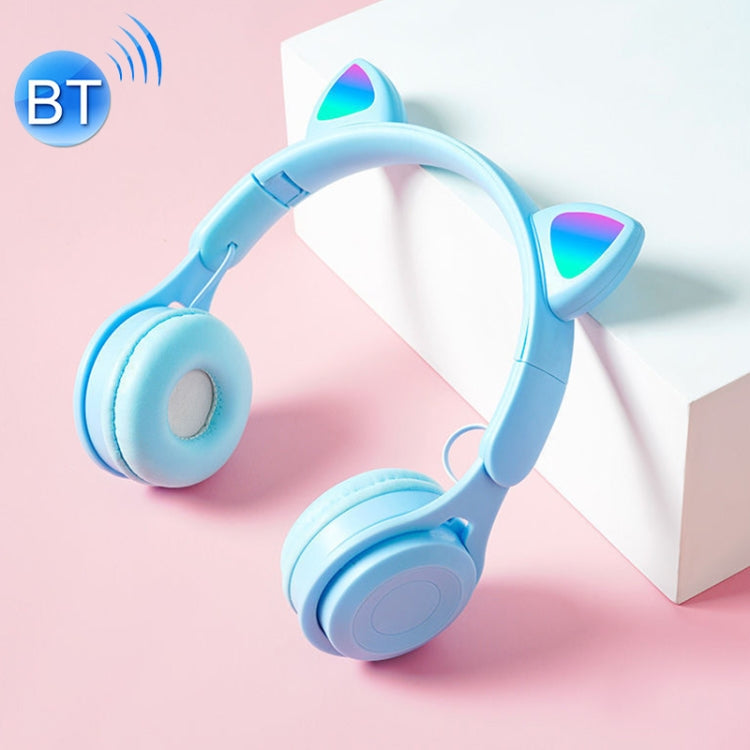M6 Luminous GAT OR S Pure-Color Bluetooth Foldable Headphones with 3.5mm Jack TF Card Slot (Blue)
