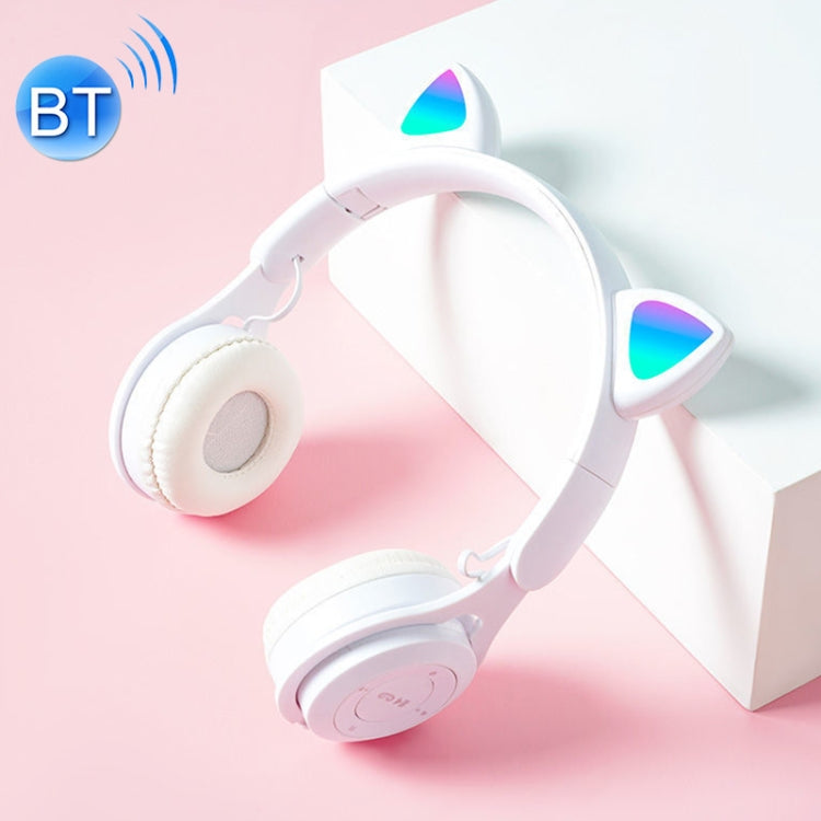 M6 Luminous GAT OR S PURE Color Pure-Colorable Bluetooth Headphones with 3.5mm Jack TF Card Slot (White)