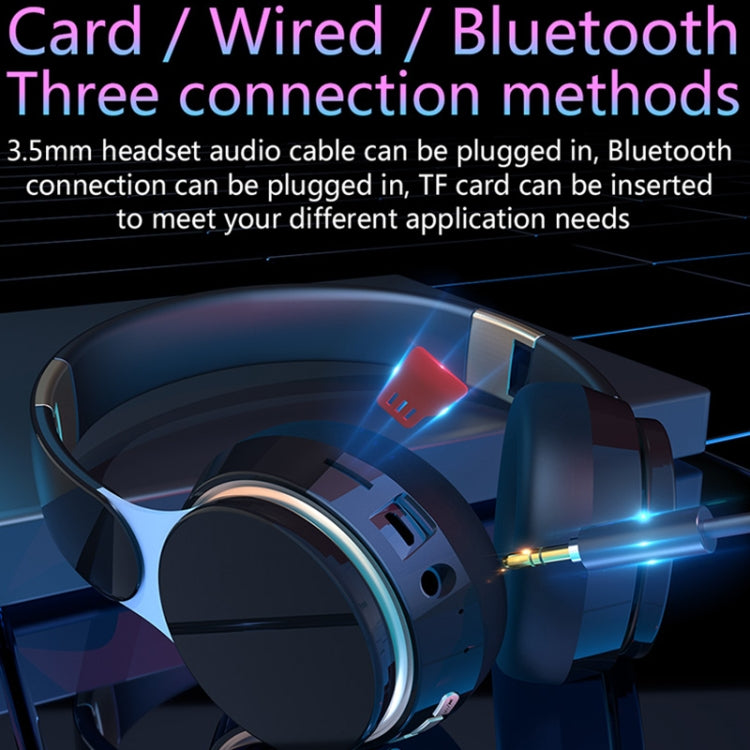 Juegos de computadora Deportivos plegables Auriculares Inalámbricos Bluetooth V5.0 con Micrófono (Negro)