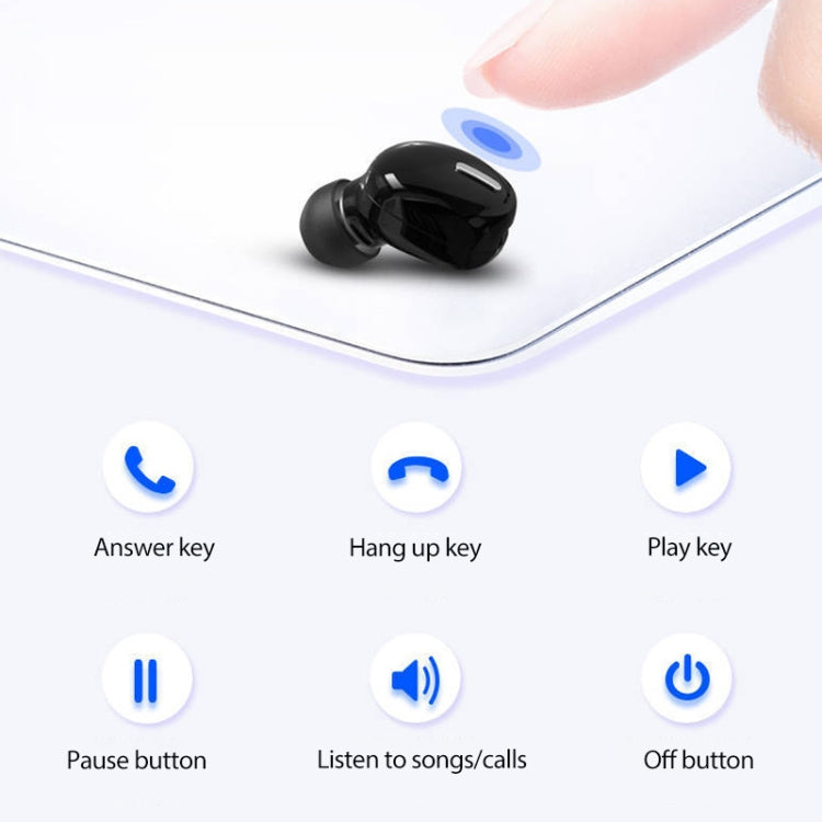 X9 Wireless Bluetooth 5.0 Mini Unilateral In-Ear Earphone (White)