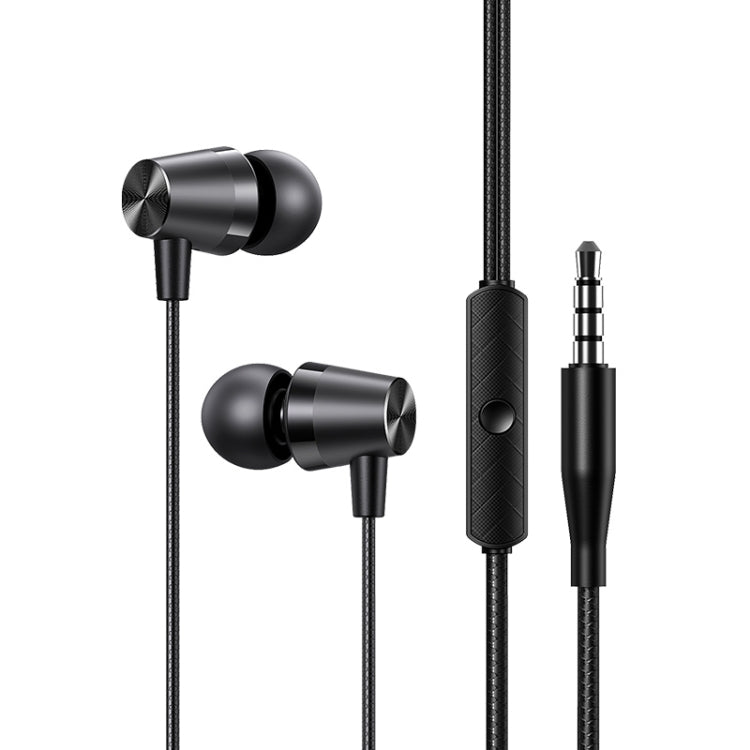 USAMS US-SJ475 EP-42 Metal In-Ear Headphones with 3.5mm Cable Length: 1.2m (Black)