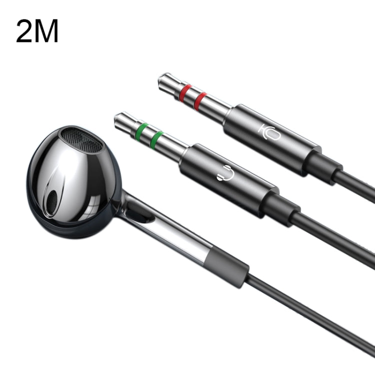 Langsdom V6 3.5 mm de Doble Enchufe Auricular con Micrófono longitud: 2m (Negro)