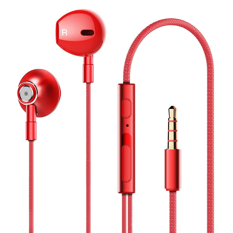 Lenovo HF140 Original Sound High Quality Noise Canceling In-Ear Wired Control Headphone (Red)