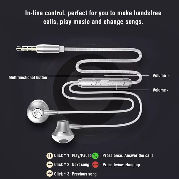 Lenovo HF140 Original Sound High Quality Noise Canceling In-Ear Wired Control Headphone (White)