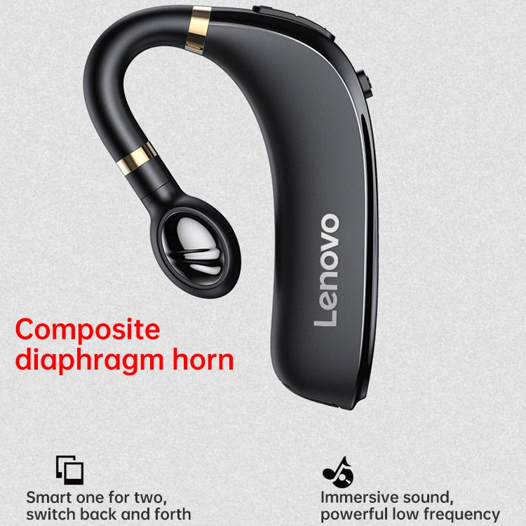 Original Lenovo HX106 Auricular Bluetooth Inalámbrico giratorio con Bluetooth 5.0 de un solo lado compatible con llamadas HD y batería de Pantalla