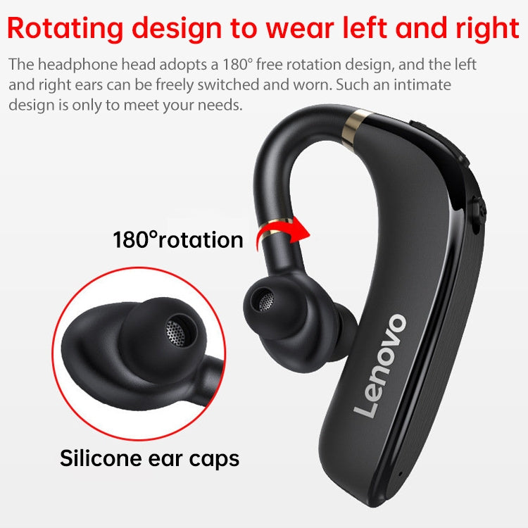 Le casque Bluetooth sans fil Bluetooth 5.0 rotatif unilatéral d'origine Lenovo HX106 prend en charge les appels HD et la batterie d'affichage