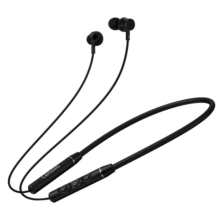 Original Lenovo QE03 Neck-Mounted Bluetooth 5.0 Wireless Sports Headphones with Magnetic and Wire Control Function (Black)