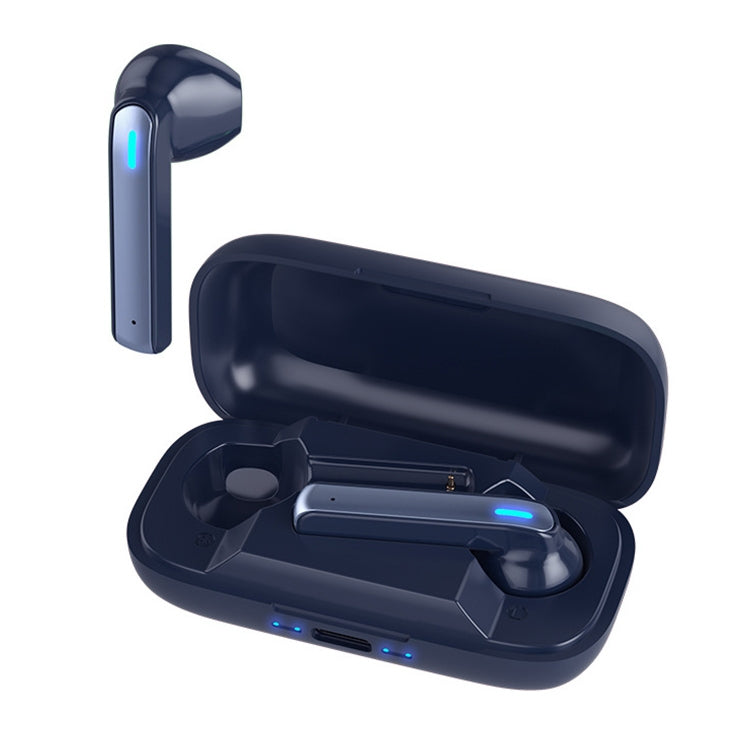 BQ02 TWS SEMI-IN-EAR Bluetooth Earphone with Charging Box and Indicator Light Supports HD Calls and Intelligent Voice Assistant (Blue)