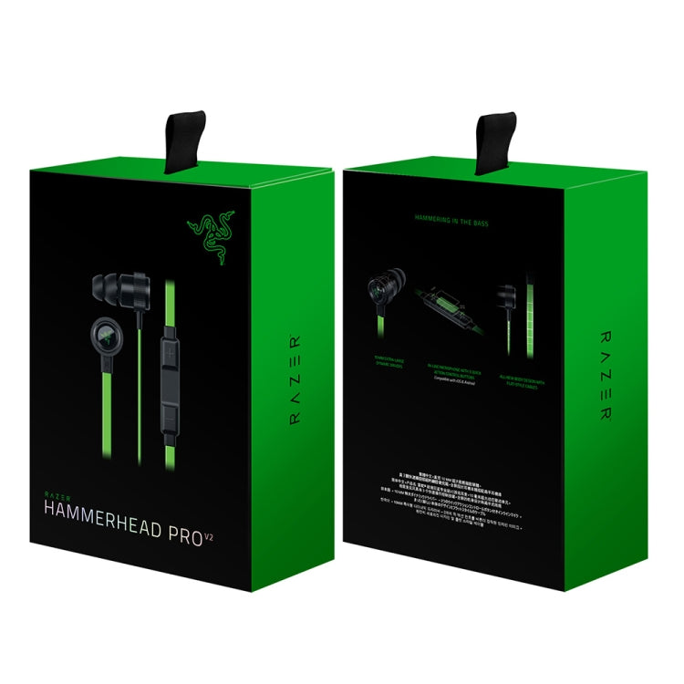 Razer Hammerhead Pro V2 Aluminum Wired Gaming Headset with Microphone (Black Black)