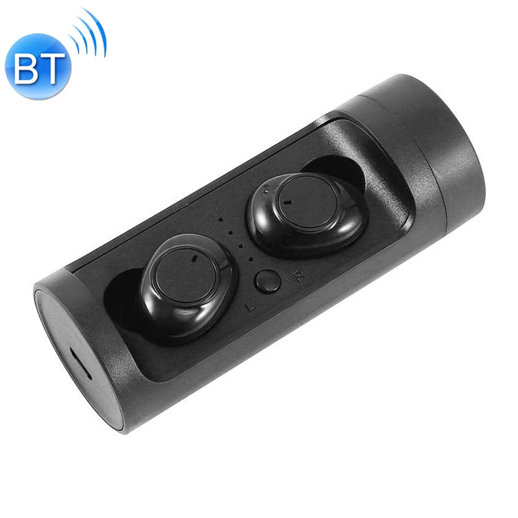 DT-15 Auriculares Inalámbricos Bluetooth con dos Oídos compatibles con Carga Magnética táctil e Inteligente y emparejamiento automático de encendido (Negro)