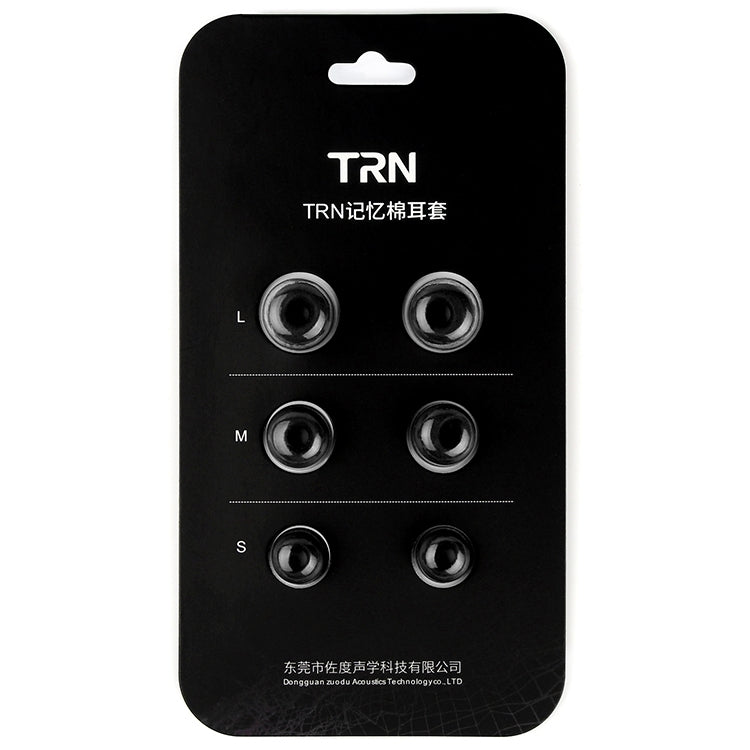 TRN Earphone Silicone Memory Foam Tapón para los Oídos (Negro)