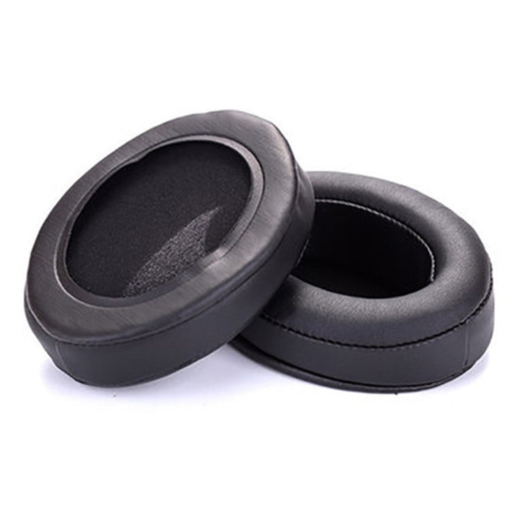 Estuches protectores de Auriculares biselados de Cuero ovalado para Brainwavz HM5 / Philip SHP9500 (Negro)