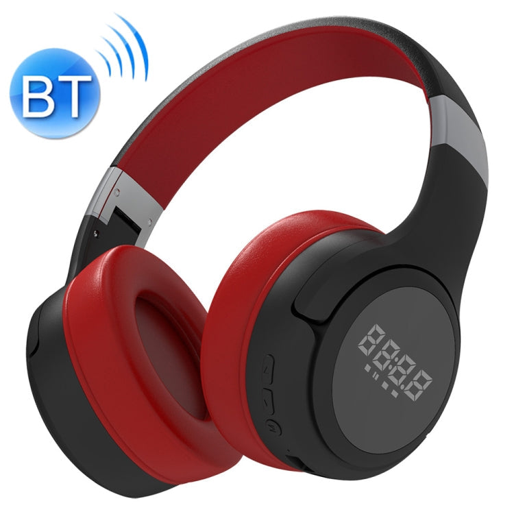 ZEALOT B28 Stereo Bluetooth Music Headphones with Foldable Headband with Screen (Red)