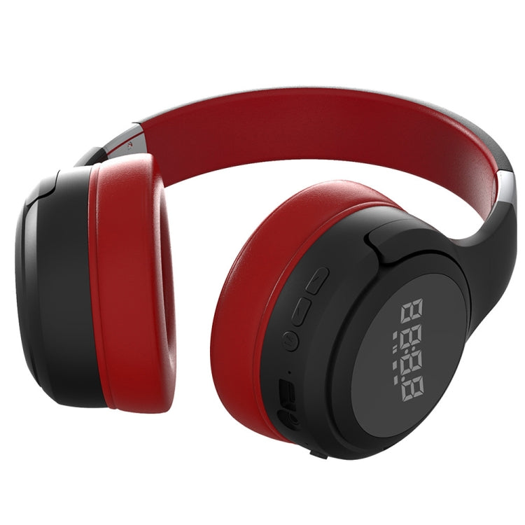 ZEALOT B28 Stereo Bluetooth Music Headphones with Foldable Headband with Screen (Red)