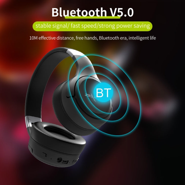 ZEALOT B28 Stereo Bluetooth Music Headphones with Foldable Headband with Screen (Black)