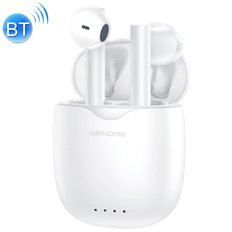 WK V42 Wireless Stereo Semi-in-Ear Bluetooth Headphones with Charging Compartment (White)