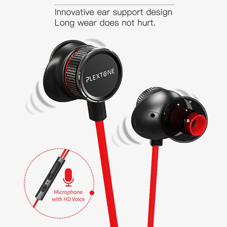 Plextone G15 Auriculares para juegos de 3.5 mm Stereo Magnético con Cable en la Oreja y Micrófono (Rojo)