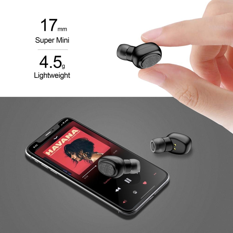 YH-03 TWS V5.0 Auriculares Stereo Inalámbricos Bluetooth con Estuche de Carga asistente de voz de soporte (Negro)
