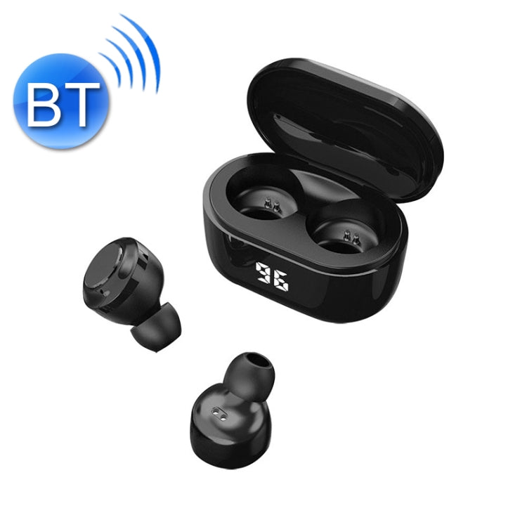 A6 Bluetooth 5.0 Auricular Bluetooth Inalámbrico verdadero con caja de Carga (Negro)