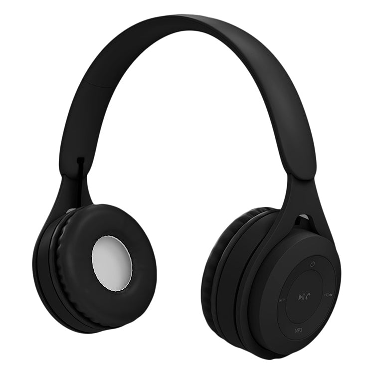 Auriculares Bluetooth Macaron con calidad de Sonido de alta fidelidad Y08 compatible con llamadas y Tarjeta TF y AUX de 3.5 mm (Negro)