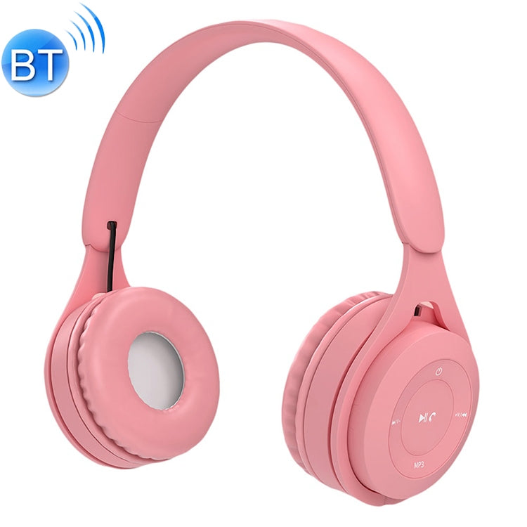 Y08 HiFi Sound Quality Macaron Bluetooth Headphones Prend en charge les appels et la carte TF et AUX 3,5 mm (rose)