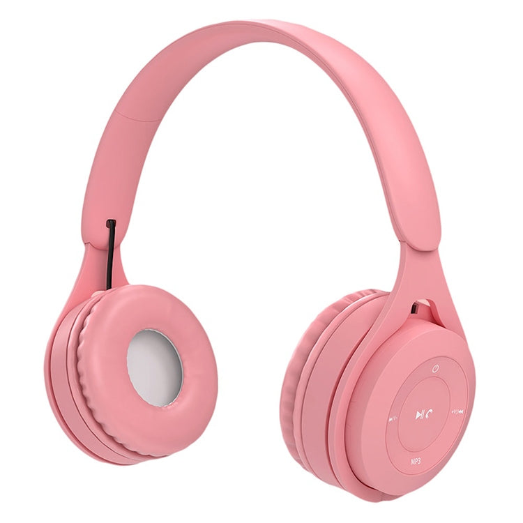 Y08 HiFi Sound Quality Macaron Bluetooth Headphones Support Calls and TF Card and 3.5mm AUX (Pink)