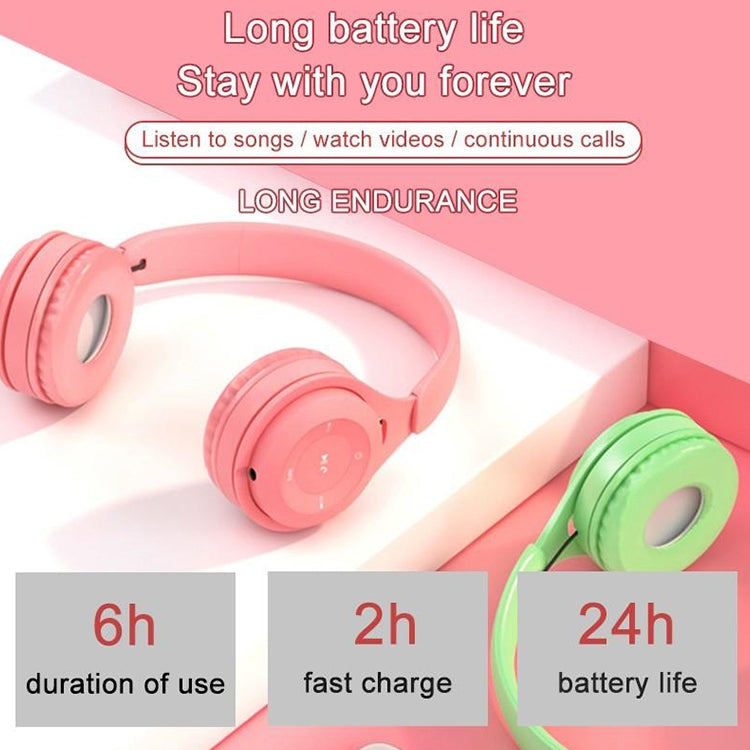 Auriculares Bluetooth Macaron con calidad de Sonido de alta fidelidad Y08 compatible con llamadas y Tarjeta TF y AUX de 3.5 mm (Rosa)