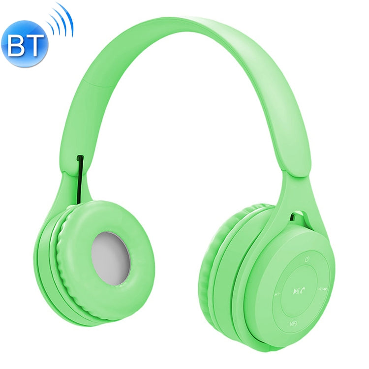 Y08 HiFi Sound Quality Macaron Bluetooth Headphones Prend en charge les appels et la carte TF et AUX 3,5 mm (vert)