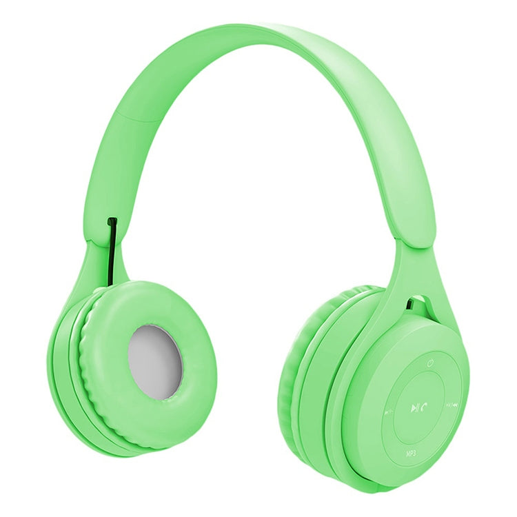 Y08 HiFi Sound Quality Macaron Bluetooth Headphones Support Calls and TF Card and 3.5mm AUX (Green)