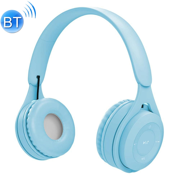 Y08 HiFi Sound Quality Macaron Bluetooth Headphones Prend en charge les appels et la carte TF et AUX 3,5 mm (bleu)